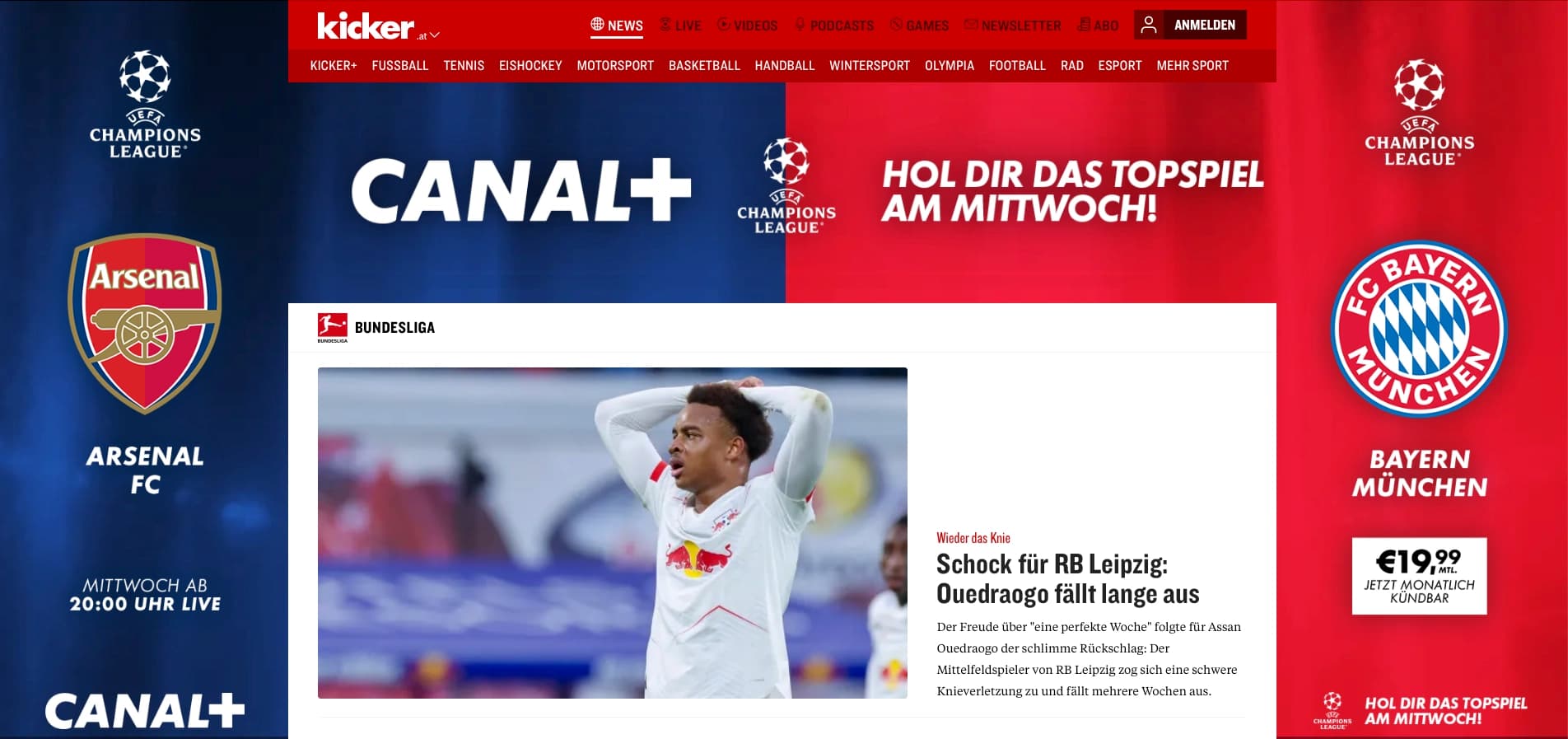 Homepage Takeover Kicker.at